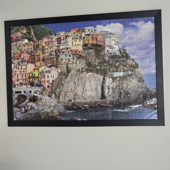 Puzzle Art - 1000-Pc Puzzle Cinque Terre Italy - Completed and Black Framed - Picture 8 of 16